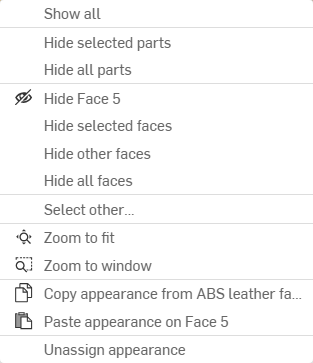 Scene list context menu