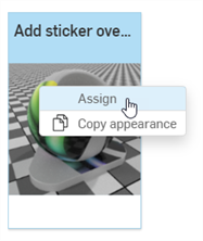 Assigning a sticker overlay