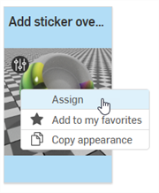Assigning a sticker overlay