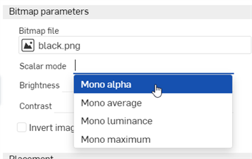 Switching Scalar mode to Mono alpha