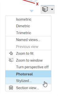 Selecting Stylized from the View tools