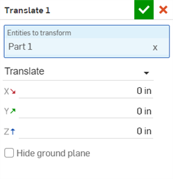 Transform part: Translate