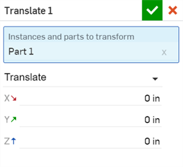 Transform part: Translate