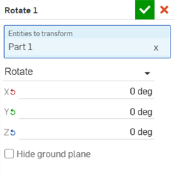 Transform part: Rotate