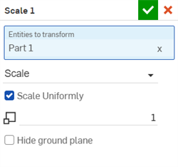 Transform part: Scale