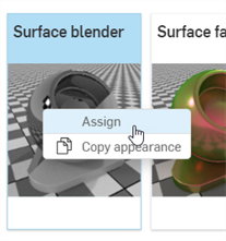 Assigning the Surface blend Appearance