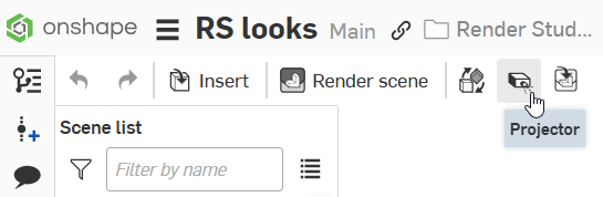 Clcking Projector on the Toolbar