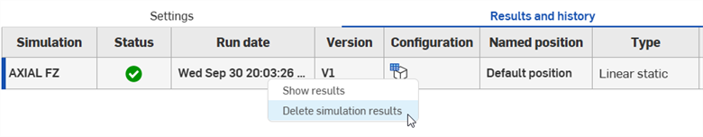 Delete simulation results