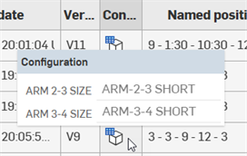 Configuration selections