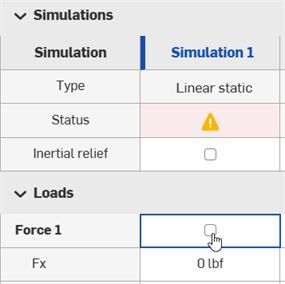 Disabling the forces for a simulation in the table