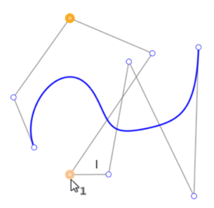 Bezier control points used with constraints