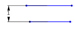 Example of the linear dimension used to dimension between two parallel lines