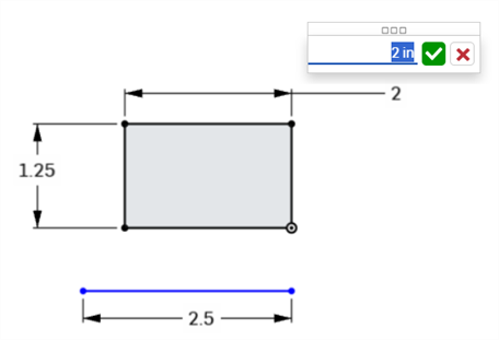 Example of dimension with positive value