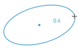 Placing the primary axis radius of the ellipse