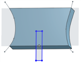 Example of using a midpoint in a sketch, with bounding box around the midpoint