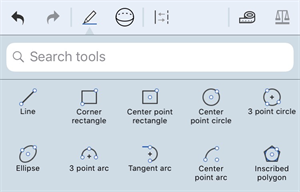 Search tools in the tools menu