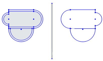 Example of sketch resolving after clicking the mirror line