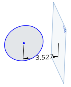 Example of how to find the distance between a sketch geometry and a plane 