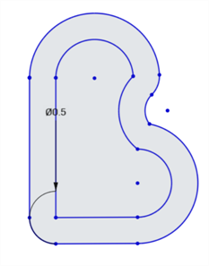 Slot multichain sketch curves with slot applied