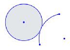 Example of two entities after using Tangent tool