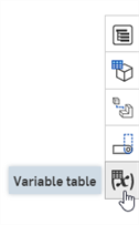 Accessing the Variable table panel