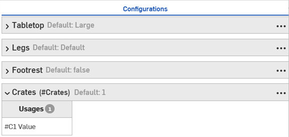 Variable set in configuration pane