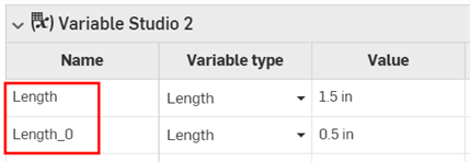 Variable Studio with an auto-corrected variable name