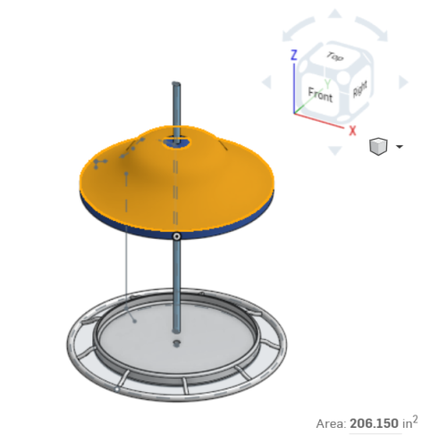 Beispiel für die Ansicht Ihres Dokuments mit einem ausgewählten Bauteil