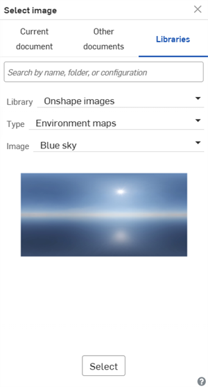Reflection analysis: Select image dialog