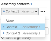 Blue circle indicating the context should be updated