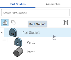 Alle aktuellen Bauteile im Part Studio in der Liste „Bauteile und Baugruppen einfügen“ auswählen