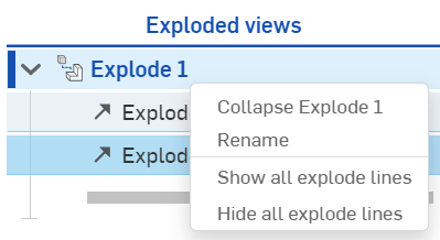 Explosionsstufe in der Palette „Explosionsansichten“