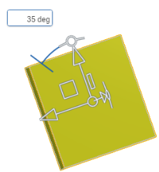 Beispiel für die Anzeige des Eingabefelds für die numerische Positionierung beim Ziehen des Transformieren-Manipulators