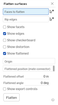 Dialogfenster zum Vereinfachen von Oberflächen