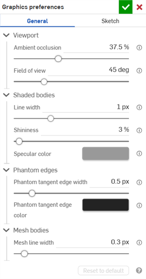 Dialogfenster „Grafik-Voreinstellungen“