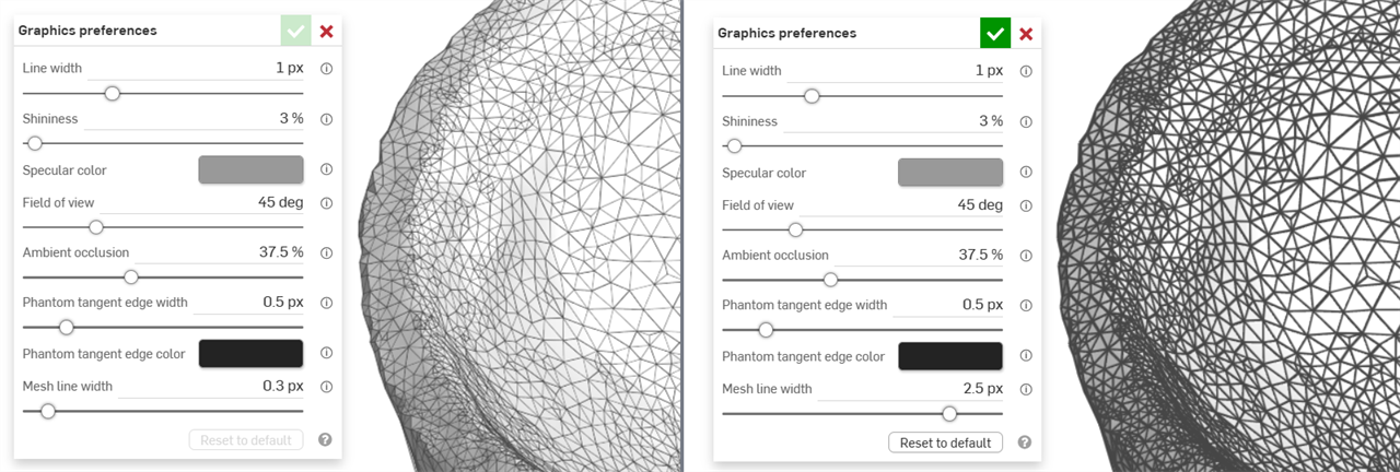 Graphics preferences: Mesh line width example