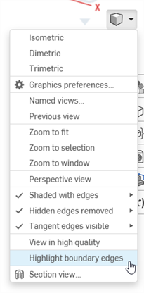 Camera and render options: Highlight boundary edges