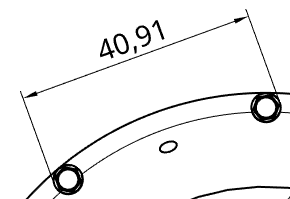 Beispiel für das Klicken und Ziehen des runden Fangpunkts auf einen Quadrantenpunkt