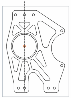 Beispiel für das Bewegen des Cursors über das Bauteil, für das eine Ansicht erstellt werden soll