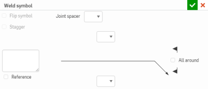 Dialogfenster „Schweißnahtsymbol“