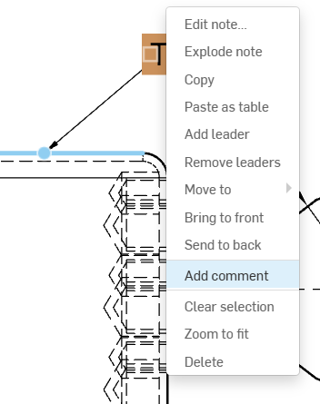 Screenshot of the Add comment option highlighted in a context menu