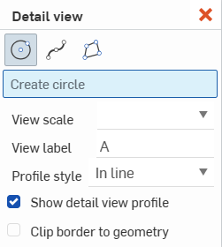 Screenshot of the Detail view dialog box