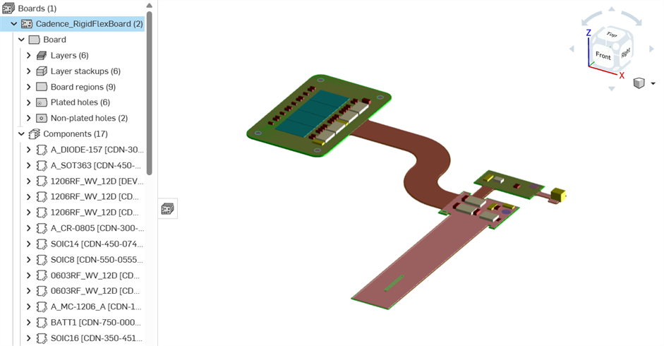 In PCB Studio importierte IDX-Platine