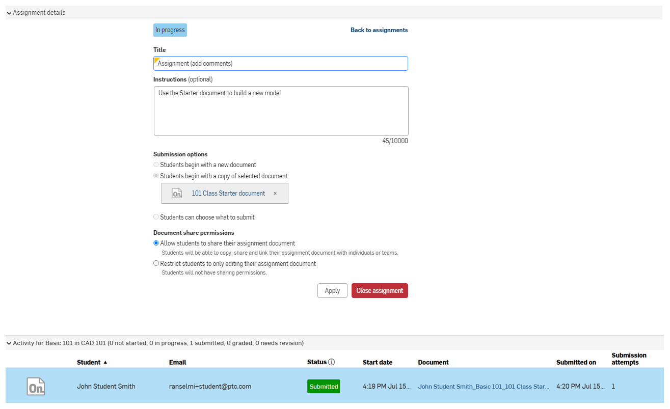 Screenshot des Bereichs mit den Aufgabendetails