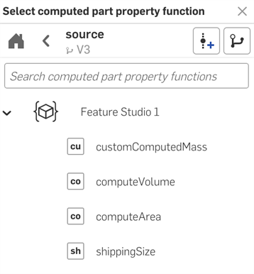 Selecting the function from the source document.