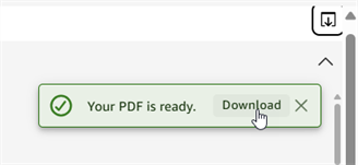 PDF ready message