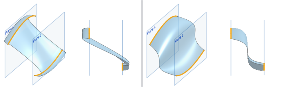 Boundary surface condition: Normal to profile and Magnitude examples