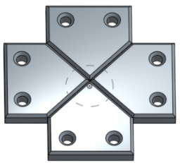 Beispiel eines Tools „Kreismuster“, das auf einem einzelnen Bauteil verwendet wird