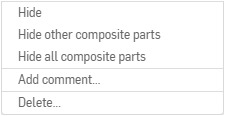 Zusammengesetztes Bauteil – Kontextmenü