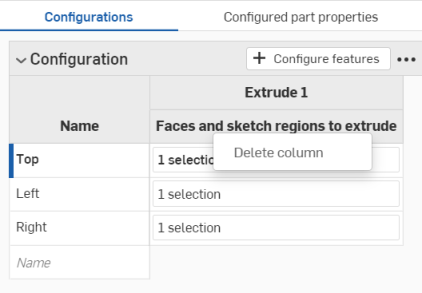 Deleting configuration inputs